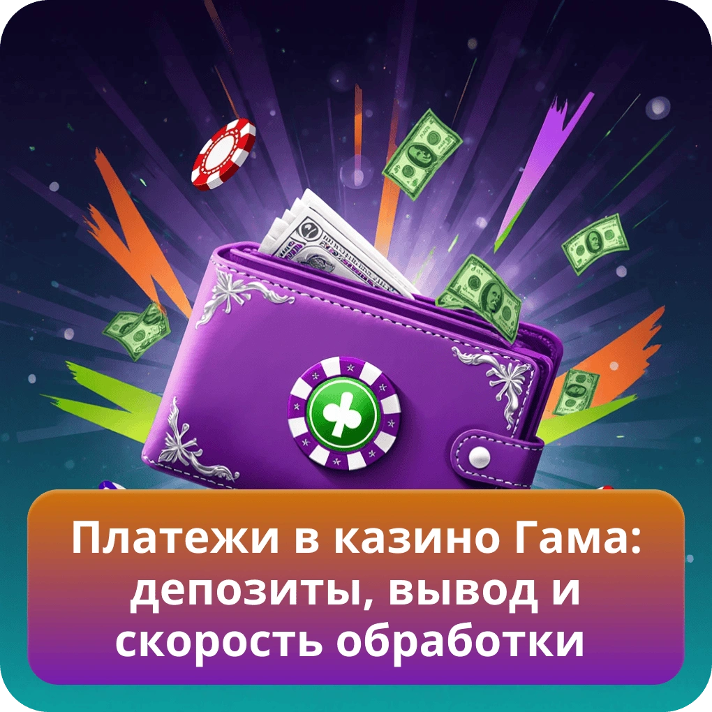 Платежи в казино Гама с условиями депозитов и вывода средств, а также сроками обработки Платежи в казино Гама: депозиты, вывод и скорость обработки